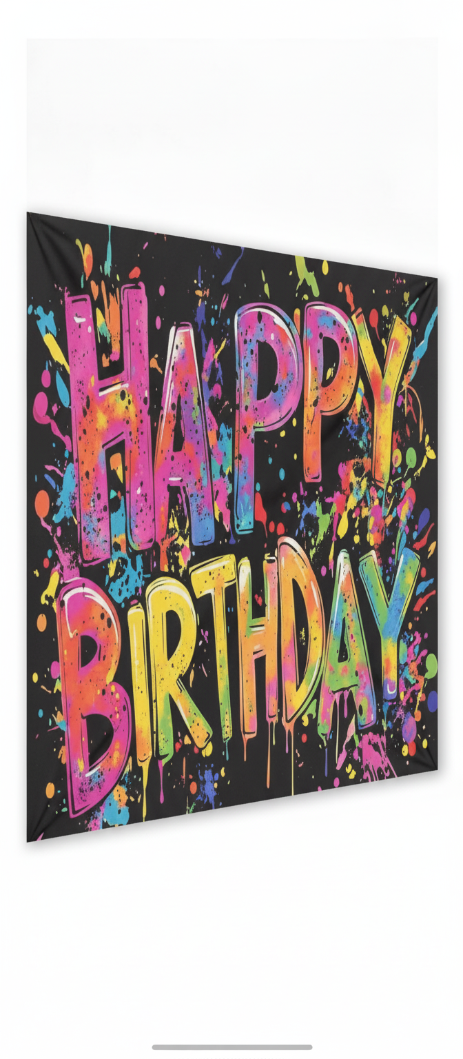 Party Banner 1pc, Vibrant Graffiti Happy Birthday Background Decoration Background Photo Props size (180cm*230)