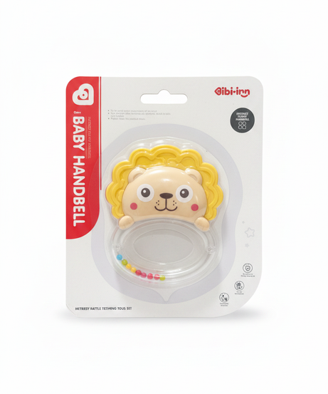 Bibi-inn Baby Handbell Rattle Teething Toy Set (Lion)