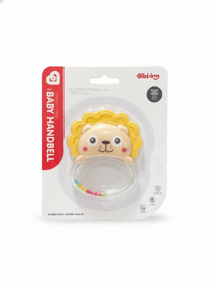 Bibi-inn Baby Handbell Rattle Teething Toy Set (Lion)