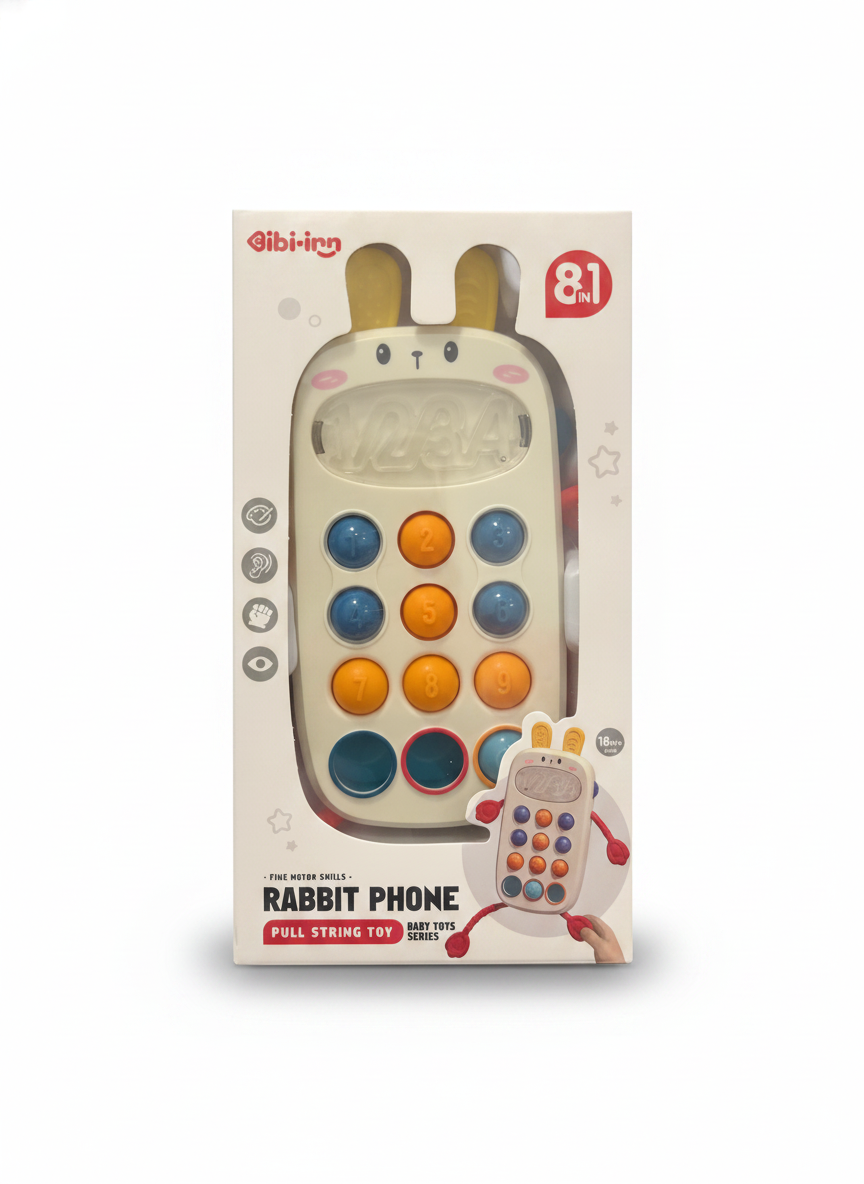 BIBI-INN Rabbit Phone Pull String Toy