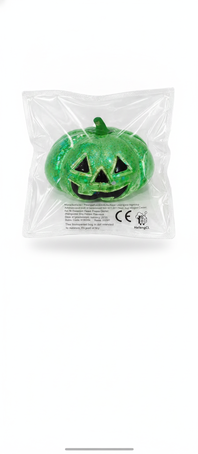 Hefengcl - Halloween Pumpkin Squeeze Toy - Glittery Pumpkin-Shaped Sensory And Interactive Toy
