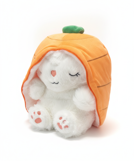 Sleepy Bunny in Carrot Pouch Plush Toy