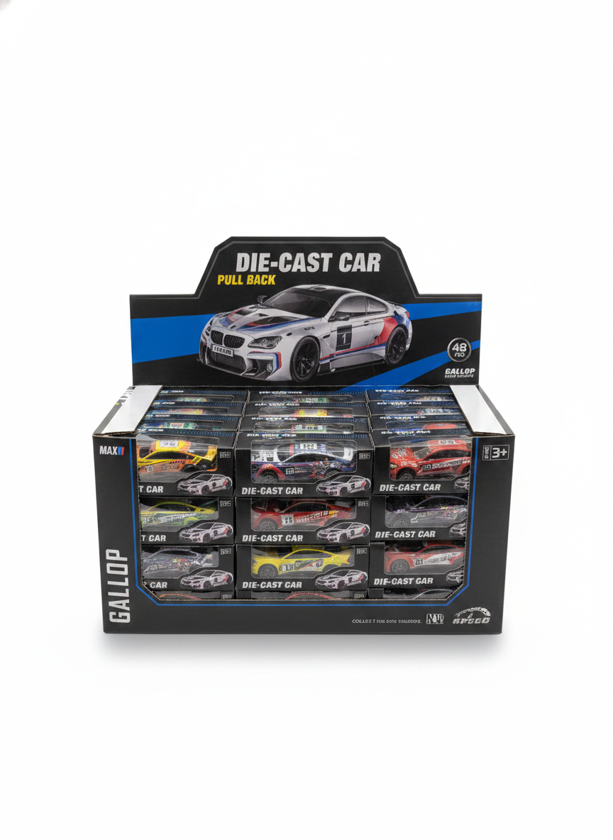 Gallop New Coupe Die-Cast Pull Back Car Collection (48 PCS)