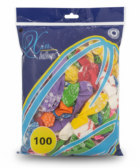 Xin Balloons 100 Count Assorted Colors