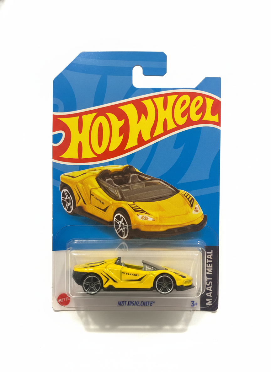Hot Wheels Yellow 'Fastest' Roadster Die-Cast Car