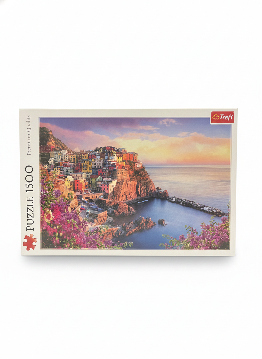 Trefl Premium Quality Puzzle 1500: Vibrant Coastal Town Sunset