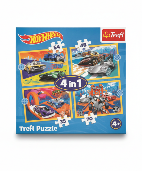 Hot Wheels Trefl 4-in-1 Puzzle Set