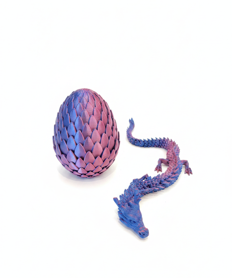 Iridescent Articulated Dragon and Scaled Egg Set
