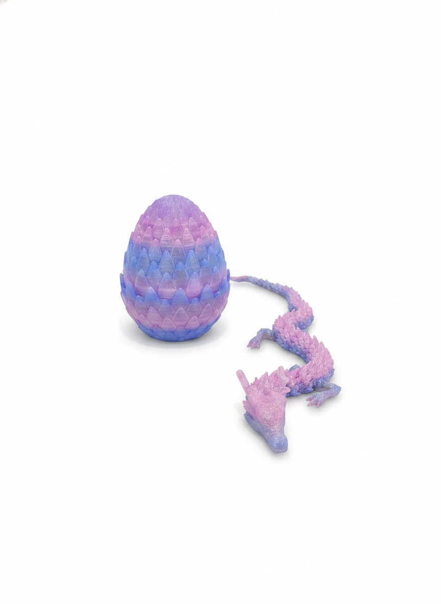 Flexible Articulated Dragon and Egg Set