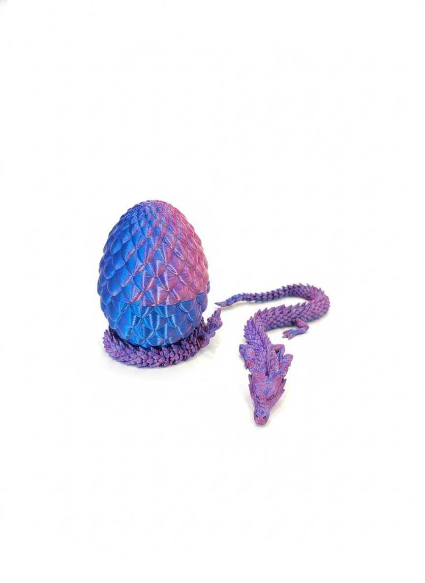 3D Printed Flexible Dragon and Scaled Egg Set