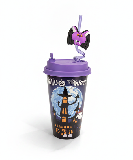 Halloween Themed Bat Straw Tumbler