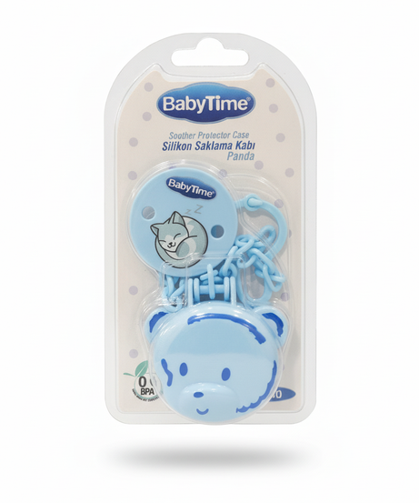 BabyTime Panda Soother Protector Case with Pacifier Clip