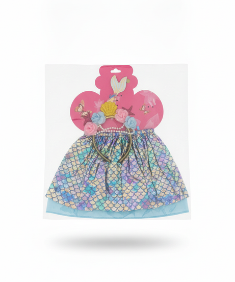 Iridescent Mermaid Skirt & Headband Dress-Up Costume