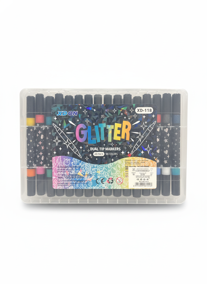 XDON Glitter Dual Tip Markers (XD-118)