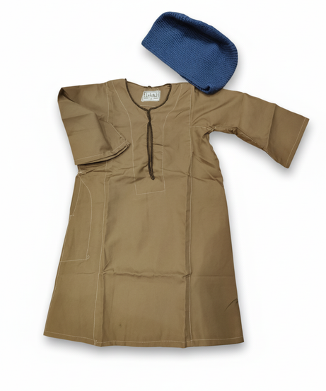 Alhaleel Traditional Tunic and Knit Cap Set