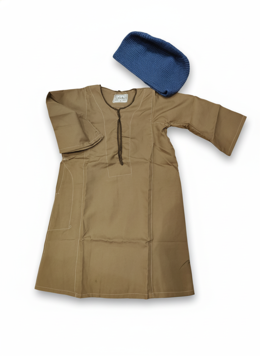 Alhaleel Traditional Tunic and Knit Cap Set