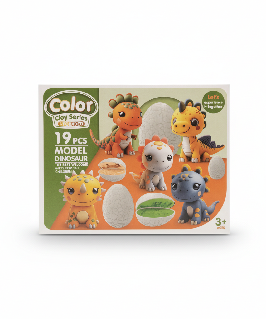 Color Clay Series UPGRADED 19 Pcs Model Dinosaur