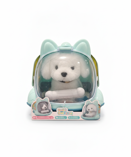 Pet Carrier with Plush Puppy