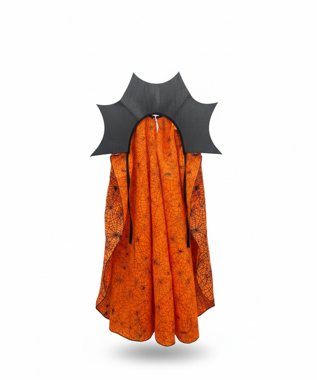 Halloween Bat Wing Cape with Spiderweb Print
