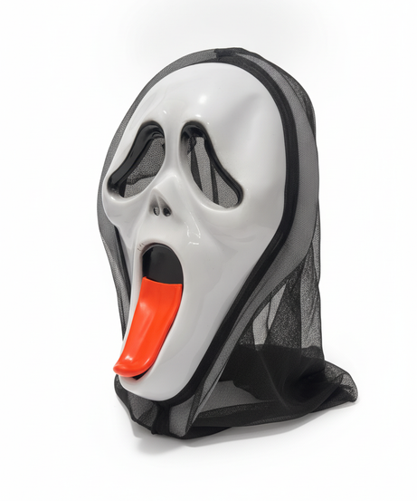 Ghostface Scream Mask with Protruding Tongue