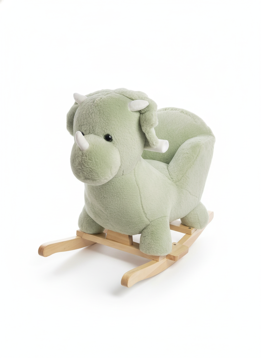 Plush Green Dinosaur Rocking Animal