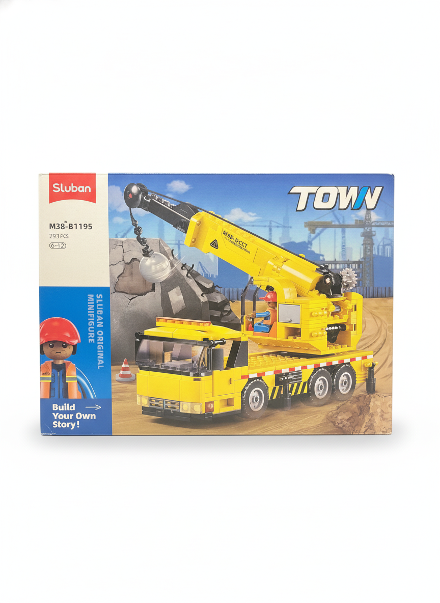 Sluban TOWN Construction Crane Truck Building Blocks Set M38-B1195
