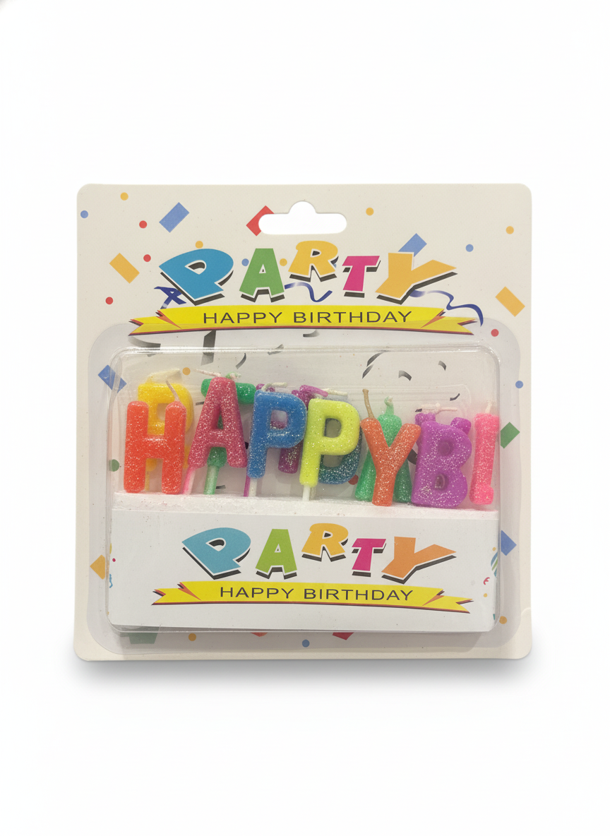 Happy Birthday Glitter Letter Candles