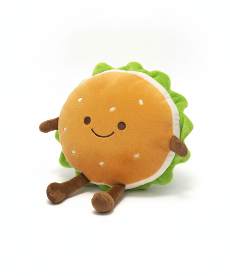 Smiling Burger Plush Toy