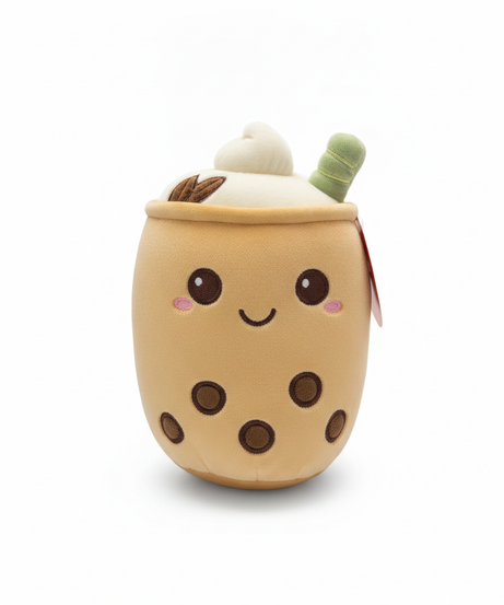 Cute Boba Tea Plush Toy with Embroidered Details
