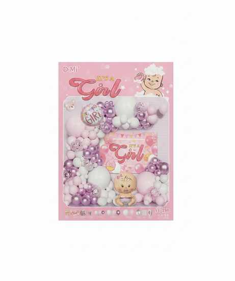 DiMi® It's a Girl Baby Shower Helium Balloon Decoration Kit