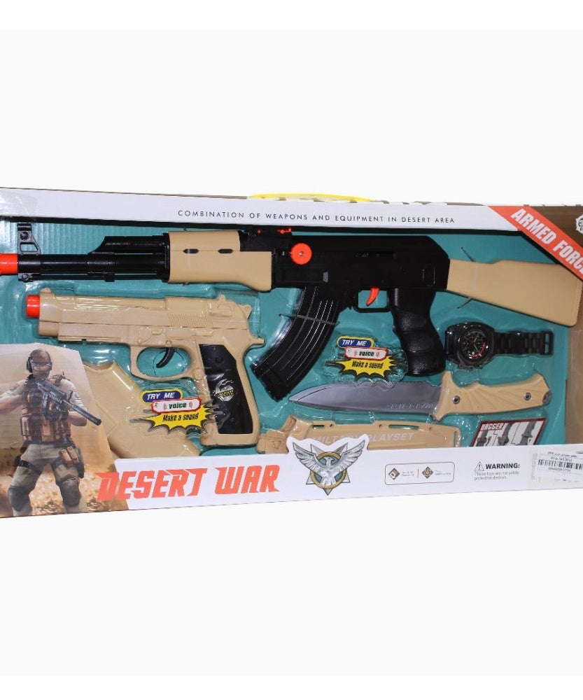 Combination Of Weapons And Equipment In Desert War Armed Forces