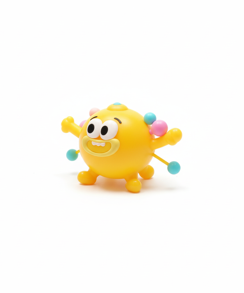 Smiling Yellow Pom-Pom Critter Toy