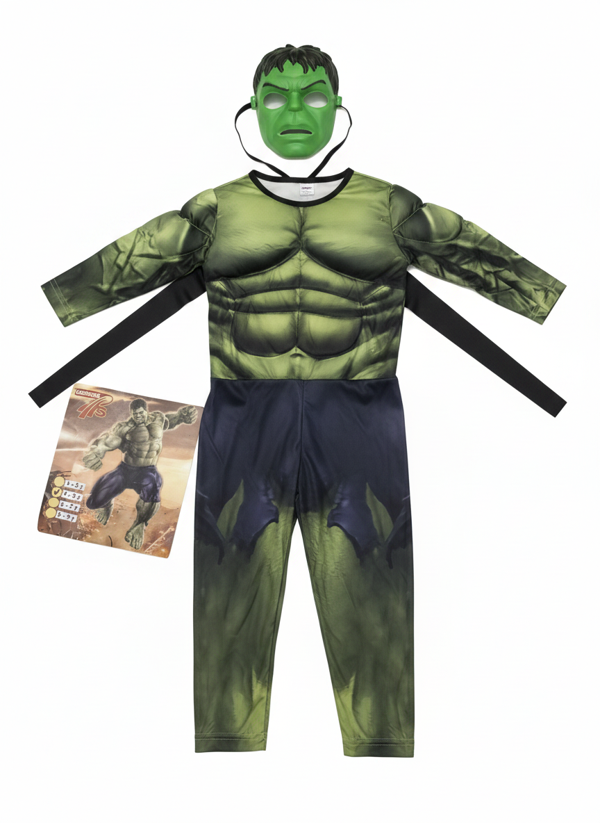 Hulk Muscle Chest Superhero Costume with Mask