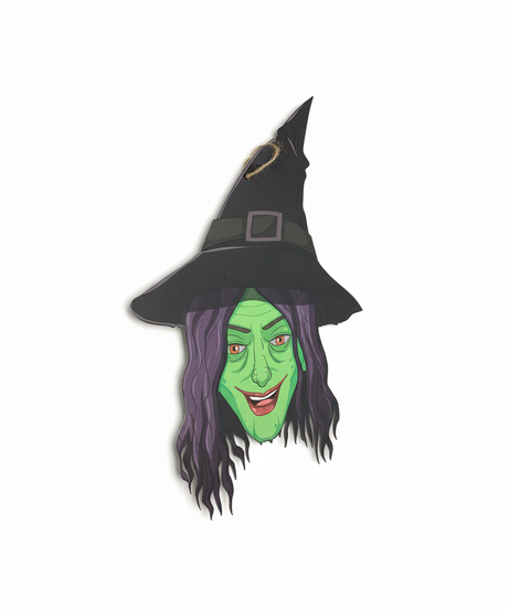 Smiling Green Witch Head Hanging Decoration