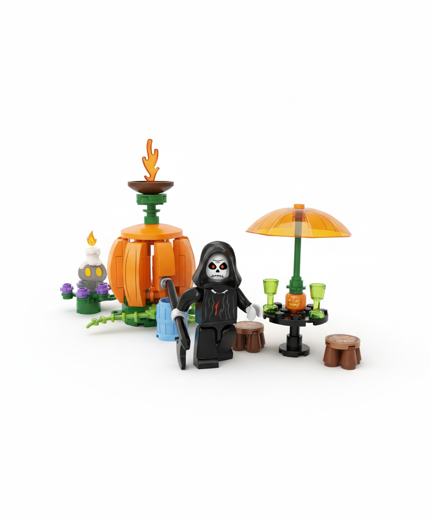 SEMBO BLOCK NIGHT MAGICAL Halloween Pumpkin Teahouse Building Set 605009