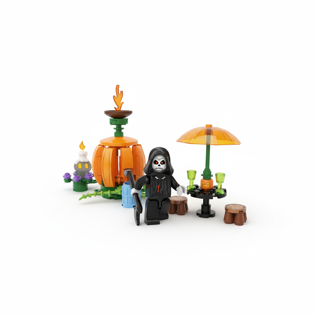 SEMBO BLOCK NIGHT MAGICAL Halloween Pumpkin Teahouse Building Set 605009