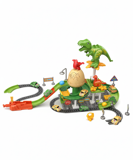 Dinosaur Slide Way Discover World Alloy Pulley Rail Car 54 PCS