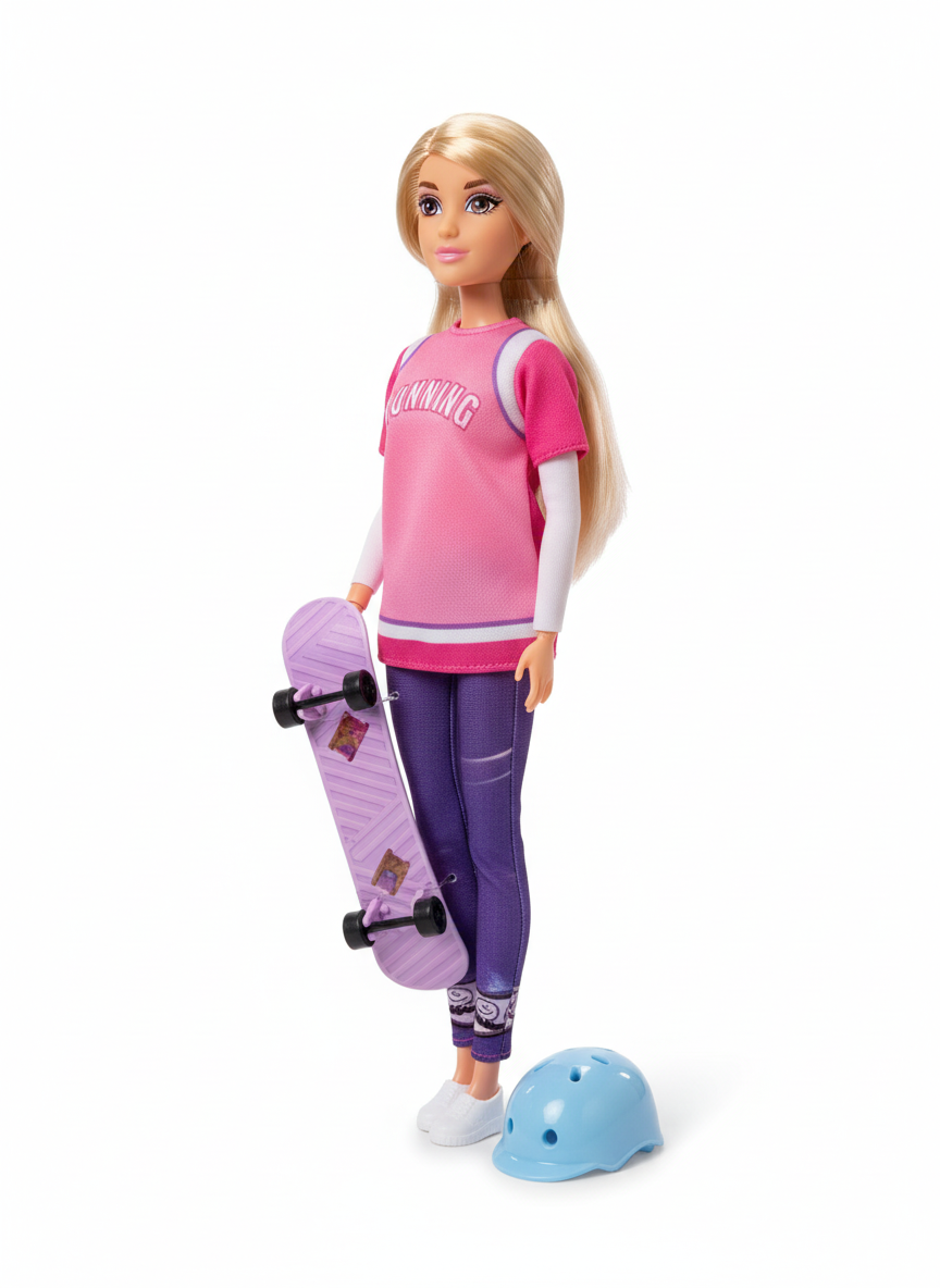 Anlily Collection Skateboard Girl Vocation Sports Doll