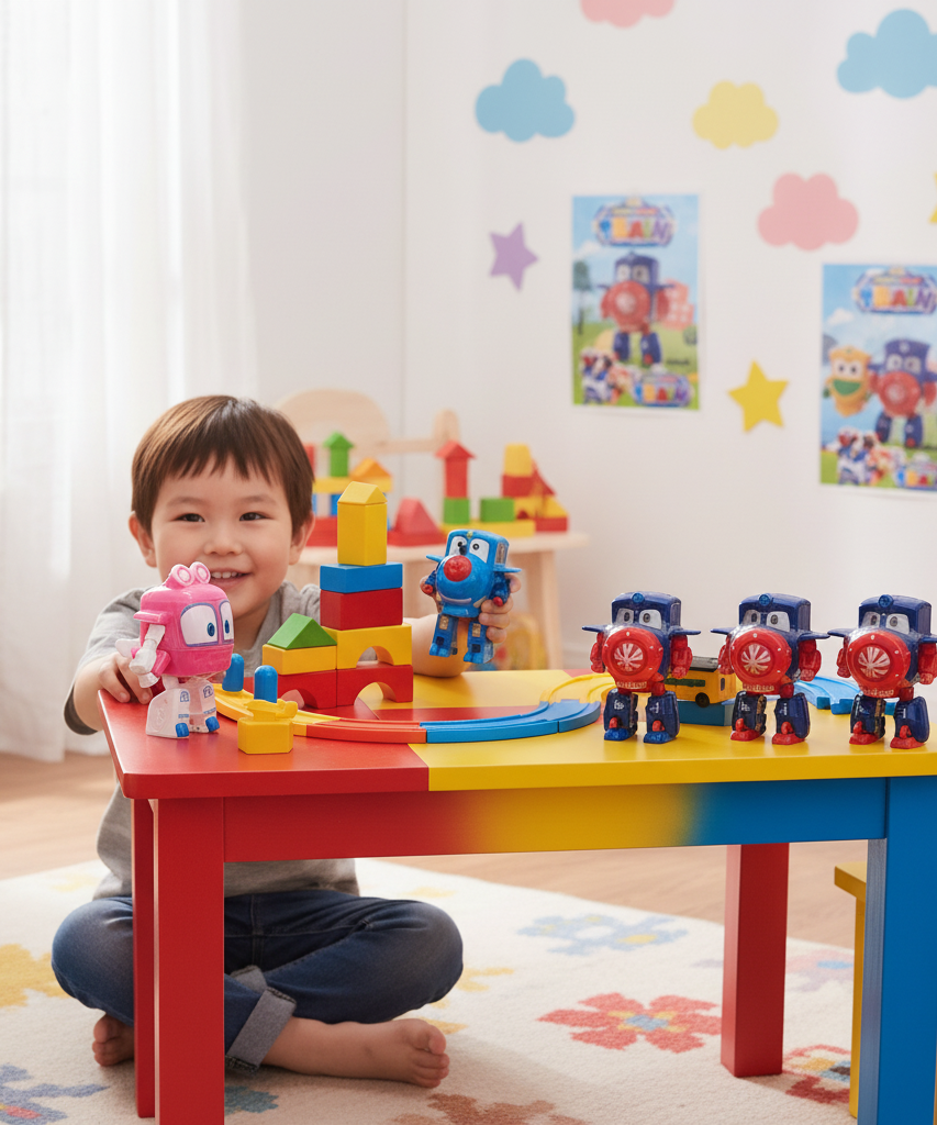 Ready Go! Robot Family Train Collectible Figures Set