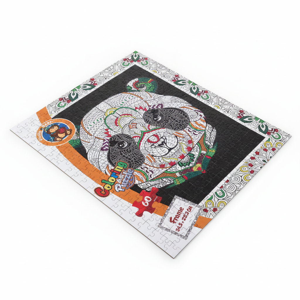 Fluffy Bear. Coloring Puzzle - Panda (60 Pieces)