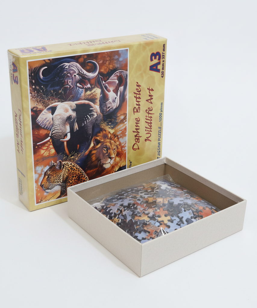 Daphne Butler Wildlife Art Jigsaw Puzzle - The Big Five (1000 Pieces)