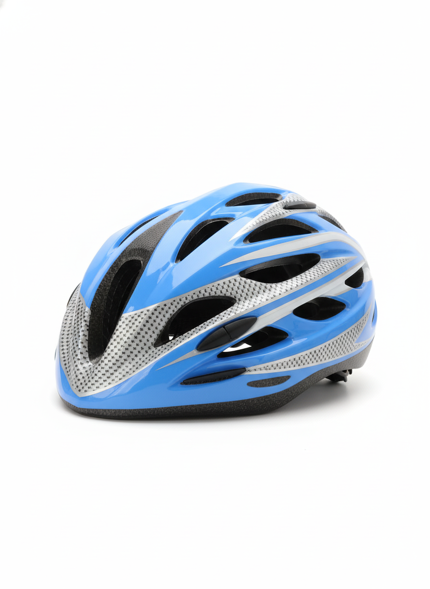 Bike Helmet Blue and Gray