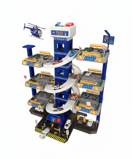Police Parking Lot City Shittle Assembled Rail Car Series