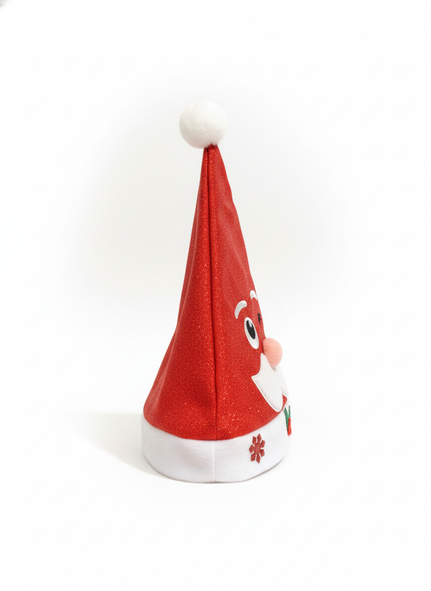 Winking Santa Face Christmas Hat