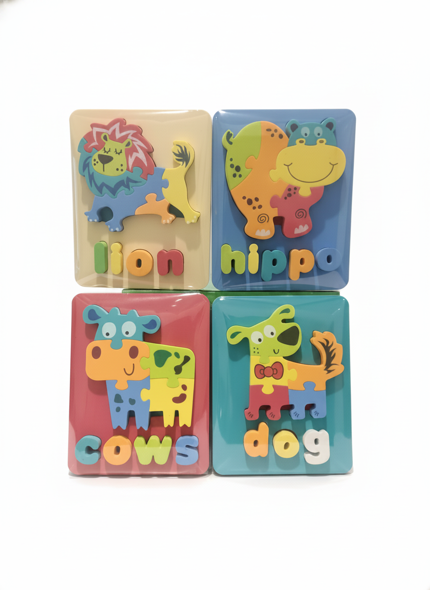 Jumbo Animal Puzzle & Word Recognition Set