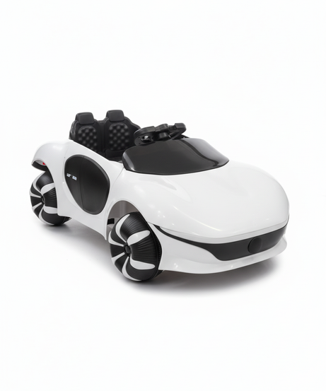 Sleek White Kids' Electric Ride-On Sports Car