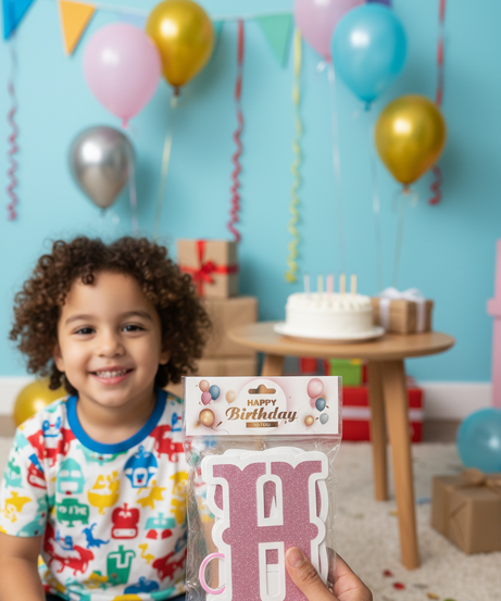 Happy Birthday Litters With Glitter
