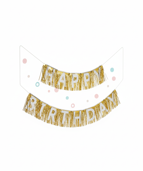 Gold Foil Happy Birthday Banner For Party Decoration