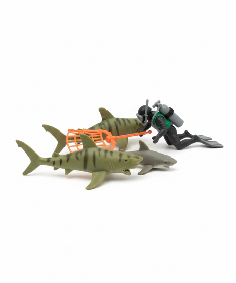 Animal World Sharks And Diving Man