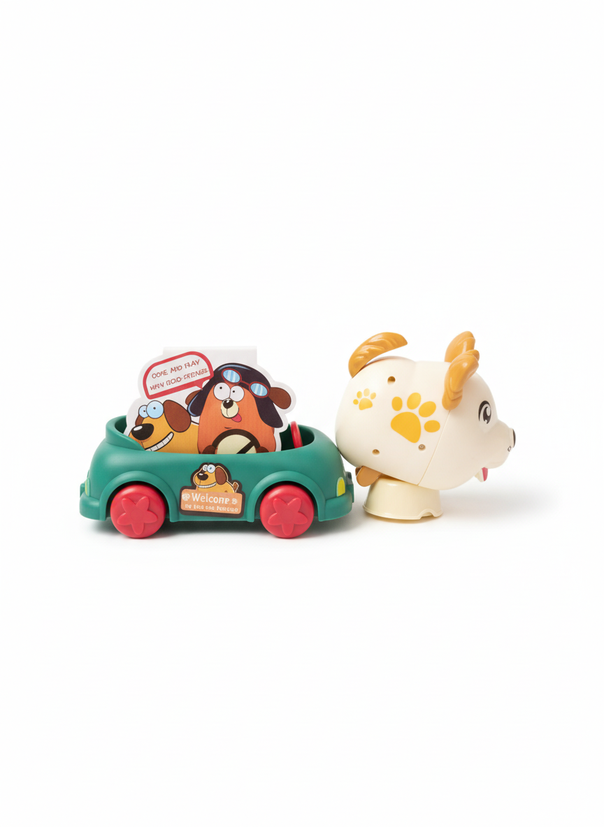 Doggy House Sound Activation Toy Fun Station Wagon Set Delicious Snacks